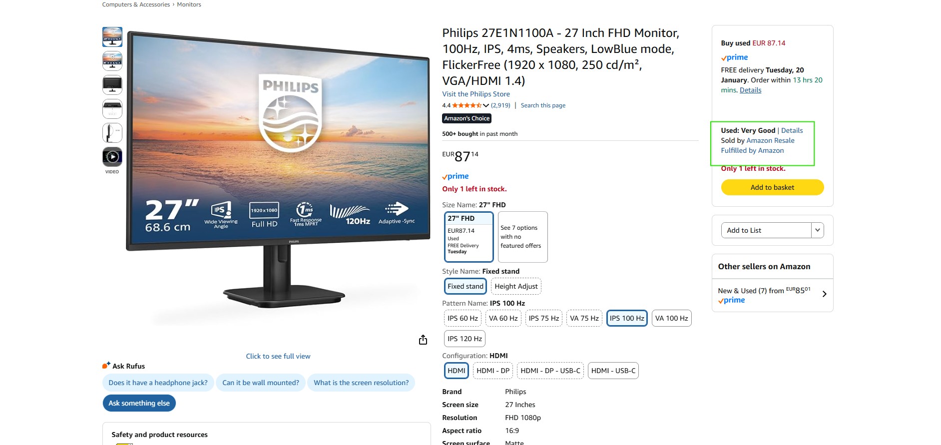 Sold by Amazon Resale