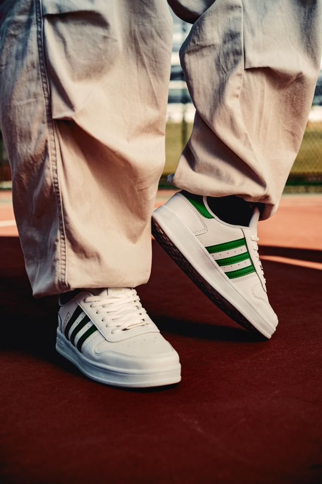 White Leather Court Shoe